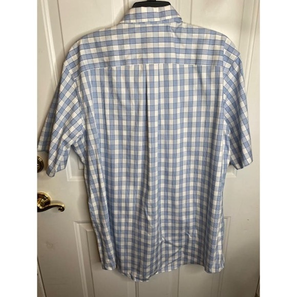 Cabelas Button Down White/Blue Short Sleeve Mens Shirt Large - Picture 3 of 3